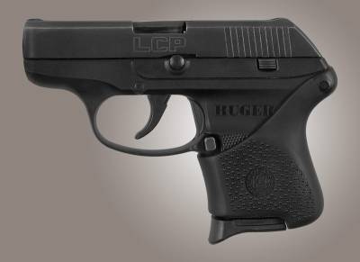 Ruger LCP with a Hogue Handall Rubber Grip Sleeve