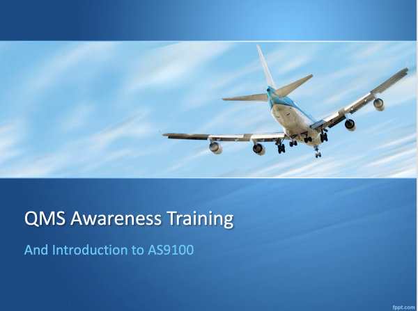 "AS9100-QMS Awareness Training" template (PowerPoint)
